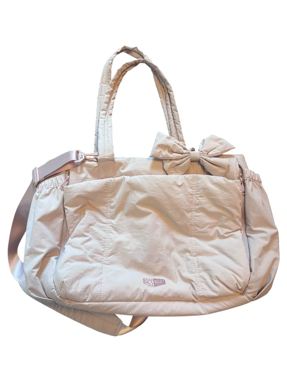 BAGSMART Crush Bow Tote Bag for  Women, Large Work Tote Bags,